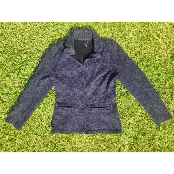 Lucky Brand Women's Blue Tweed Blazer Coat Two Button Size Small - Picture 1 of 8